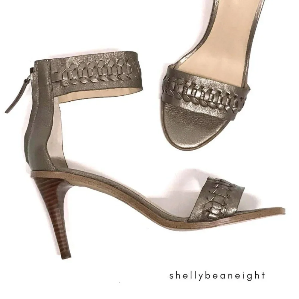 JOE'S JEANS PAX Bronze Gold Ankle Strap Heel Sandal 9 in BOX